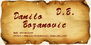 Danilo Božanović vizit kartica